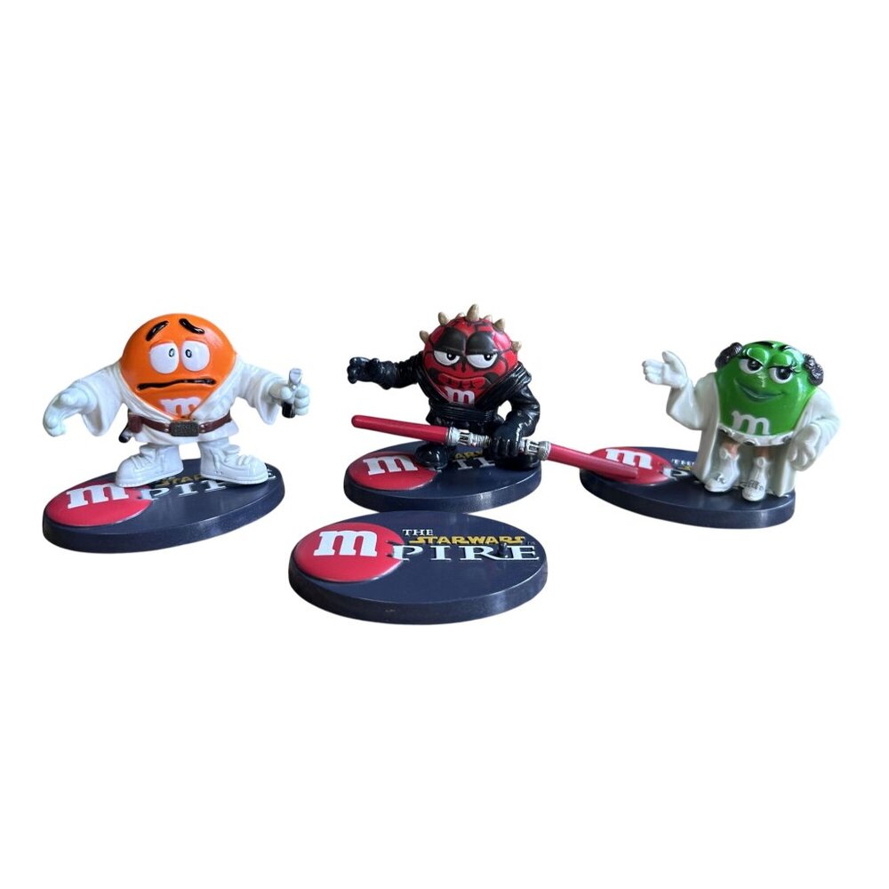 Star Wars Galactic Heroes M&Ms Mpire Figures (2005) Lot Of 3 Xtra Base